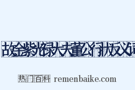 故金紫光禄大夫董公行状反义词是什么意思的图片